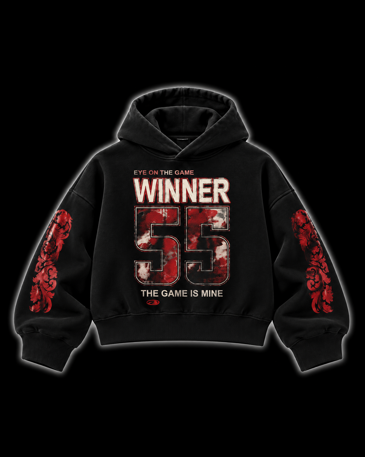 WINNER 55 Black ( Boxy Hoodie )
